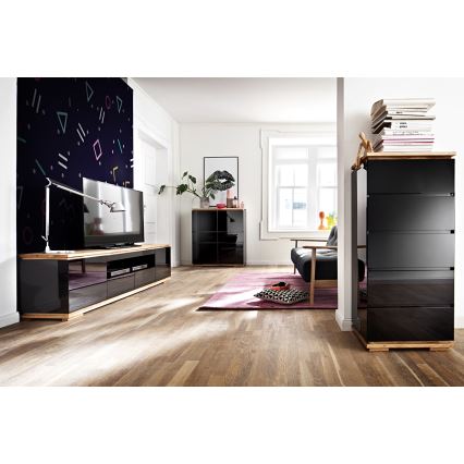 Komoda ARVI crna/hrast