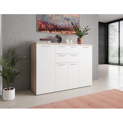 Komoda BRUNO hrast sonoma/bela