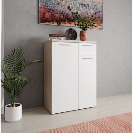 Komoda BRUNO hrast sonoma/bela