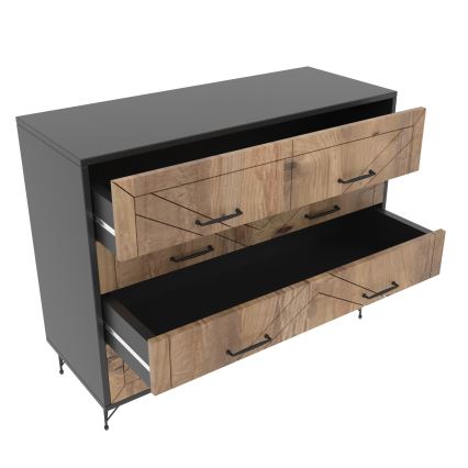 Komoda COMFORT 100x80 cm braon/crna