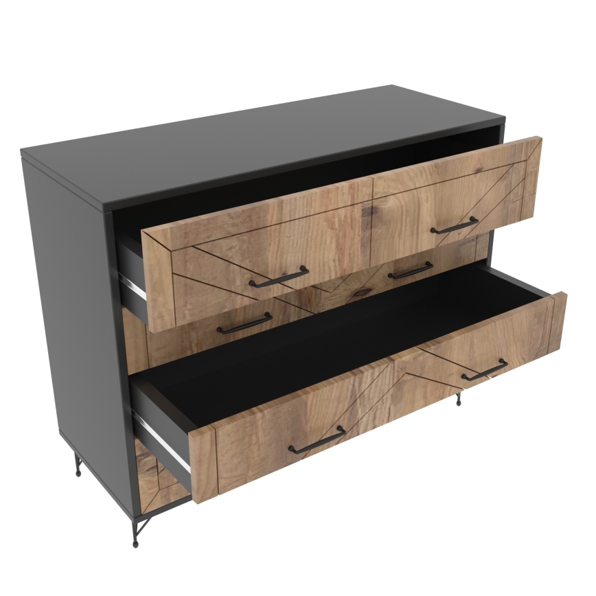 Komoda COMFORT 100x80 cm braon/crna