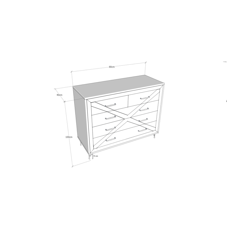 Komoda COMFORT 100x80 cm braon/crna