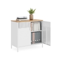 Komoda FIRA 80x40 cm bela/hrast