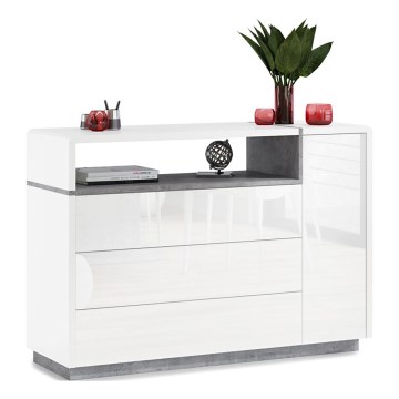 Komoda FRED sa fiokom bela/siva