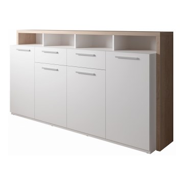 Komoda LEBY hrast sonoma/bela