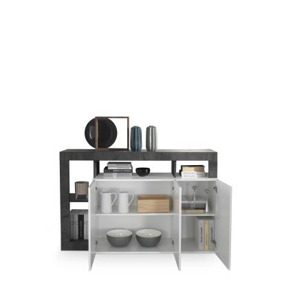 Komoda LENOR bela/antracit