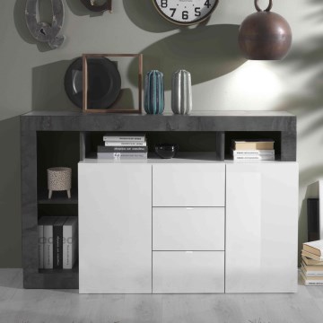 Komoda LENOR bela/antracit