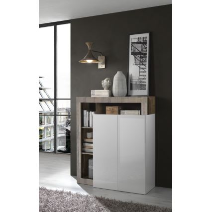 Komoda LENOR bela/braon