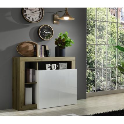 Komoda LENOR bela/braon