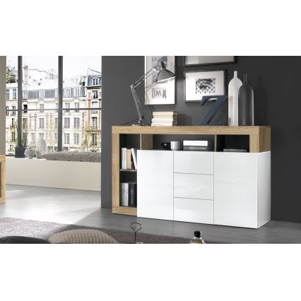 Komoda LENOR bela/braon