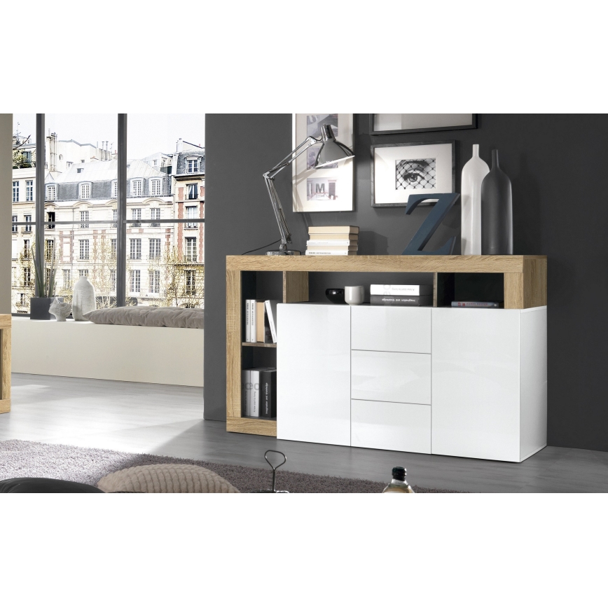 Komoda LENOR bela/braon