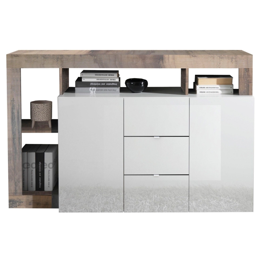 Komoda LENOR bela/braon