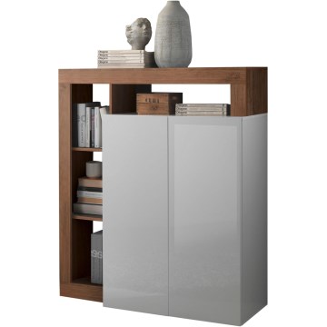 Komoda LENOR bela/hrast