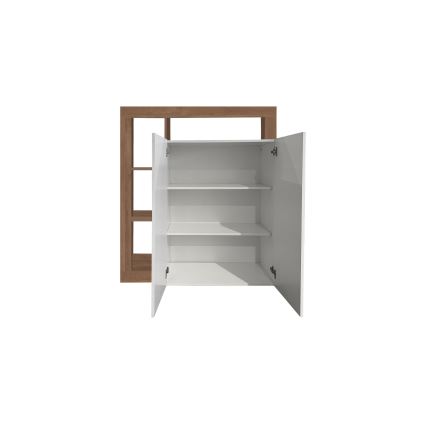 Komoda LENOR bela/hrast