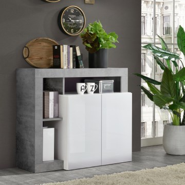 Komoda LENOR bela/siva beton