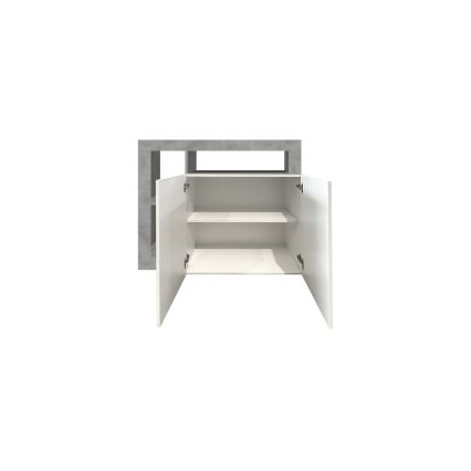 Komoda LENOR bela/siva beton