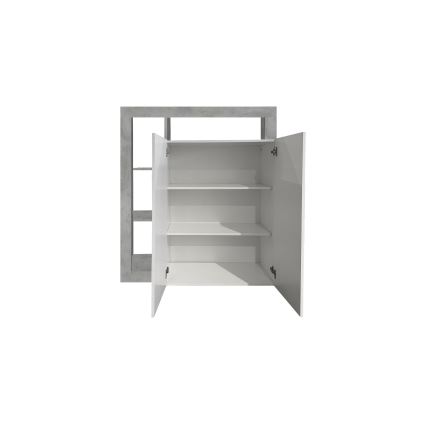 Komoda LENOR bela/siva beton