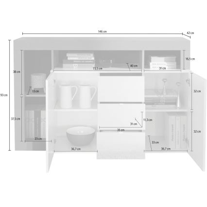 Komoda LENOR kašmir/smeđa