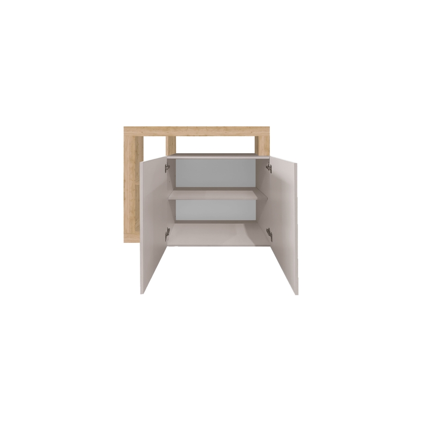 Komoda LENOR kašmir/svetli hrast