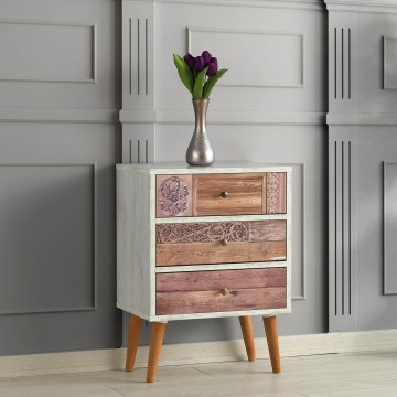 Komoda LIZA 68x50 bela/braon