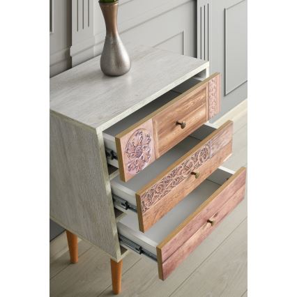 Komoda LIZA 68x50 bela/braon