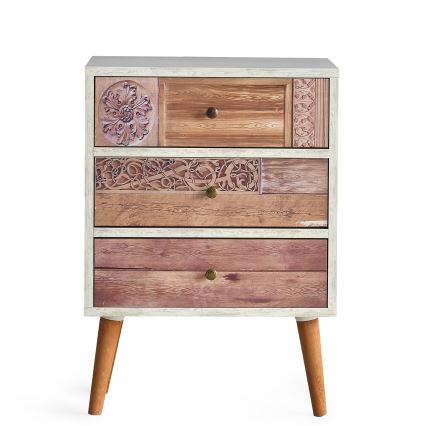 Komoda LIZA 68x50 bela/braon