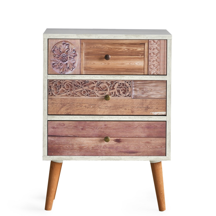 Komoda LIZA 68x50 bela/braon