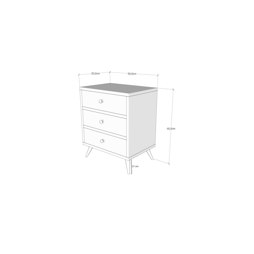 Komoda LIZA 68x50 bela/braon