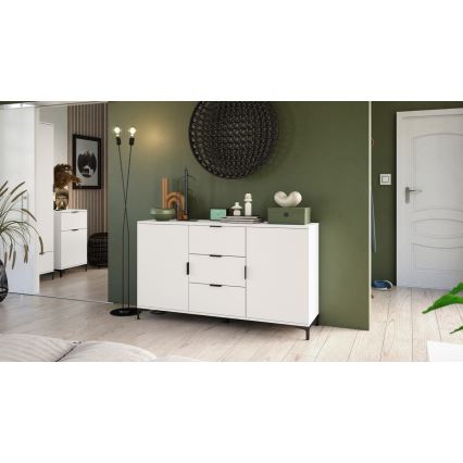 Komoda LORA sa fiokama i vratima, bela