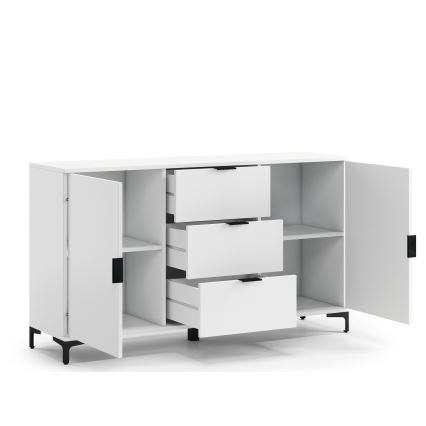 Komoda LORA sa fiokama i vratima, bela