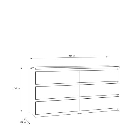 Komoda MAO sa fiokama, hrast Artisan