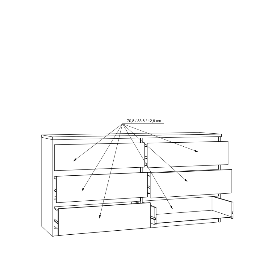Komoda MAO sa fiokama, hrast Artisan
