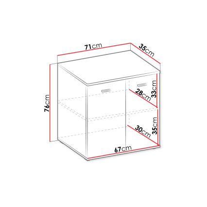 Komoda MIKE 76x71 cm bela