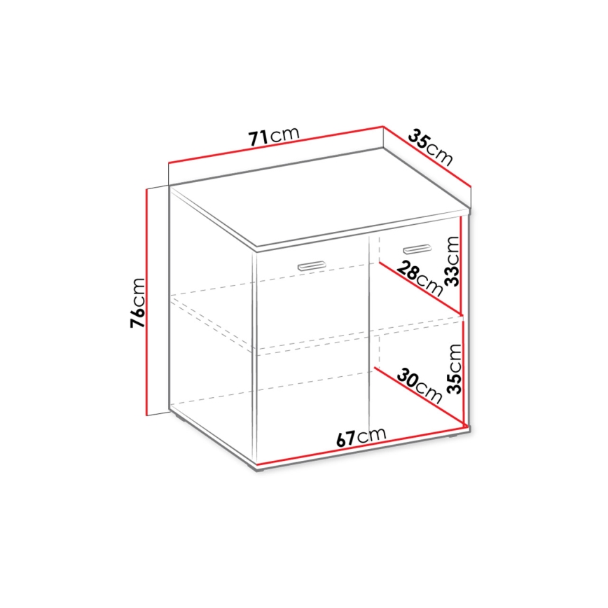 Komoda MIKE 76x71 cm bela
