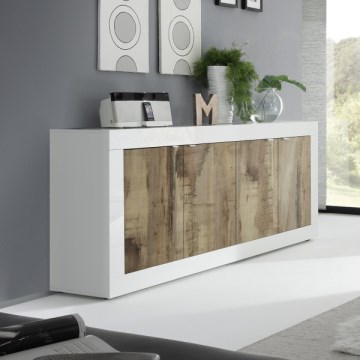 Komoda NERILA bela/smeđa