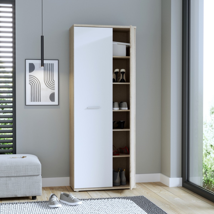 Komoda/Ormarić za cipele SIMO hrast sonoma/bela