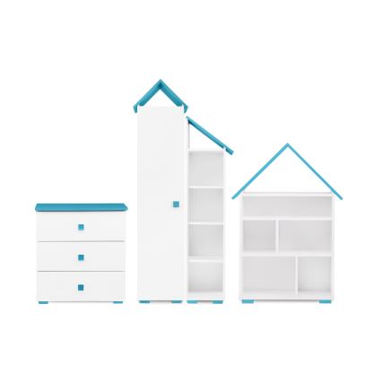 Komoda PABIS 87x83 cm bela/plava