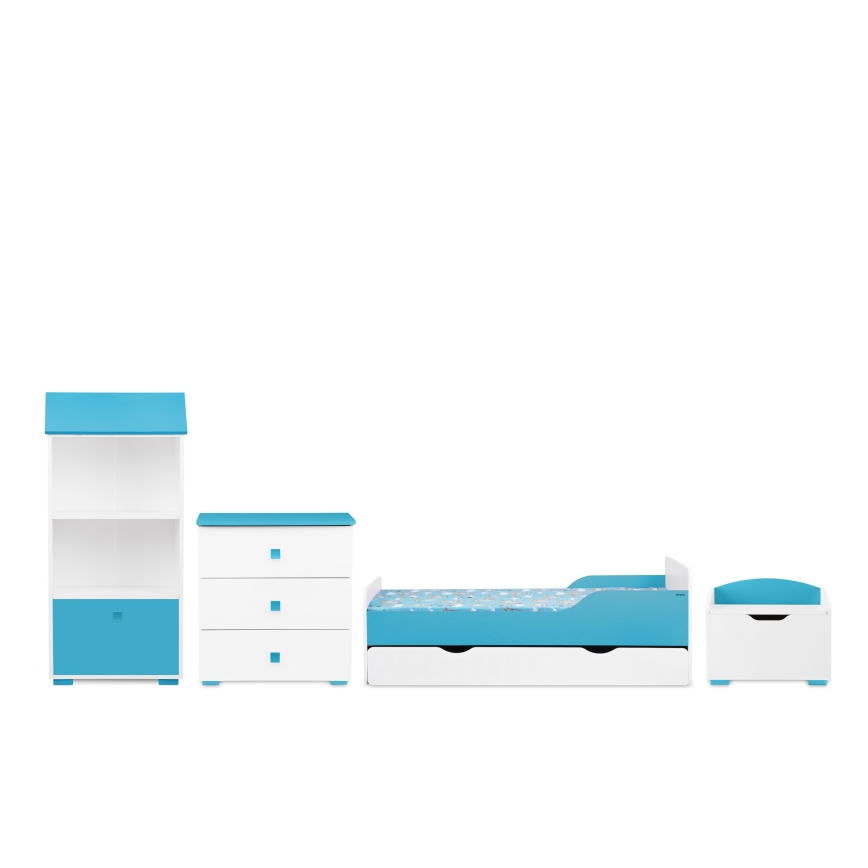 Komoda PABIS 87x83 cm bela/plava