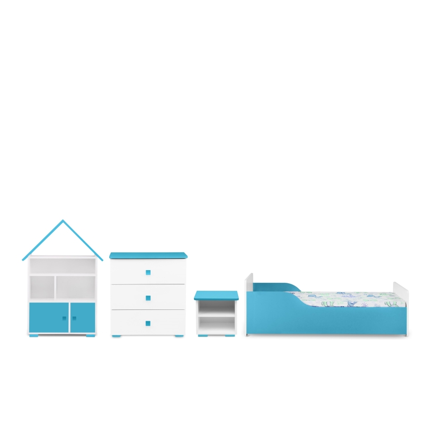 Komoda PABIS 87x83 cm bela/plava