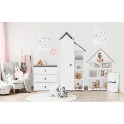 Komoda PABIS 87x83 cm bela/siva