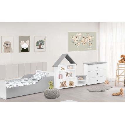 Komoda PABIS 87x83 cm bela/siva