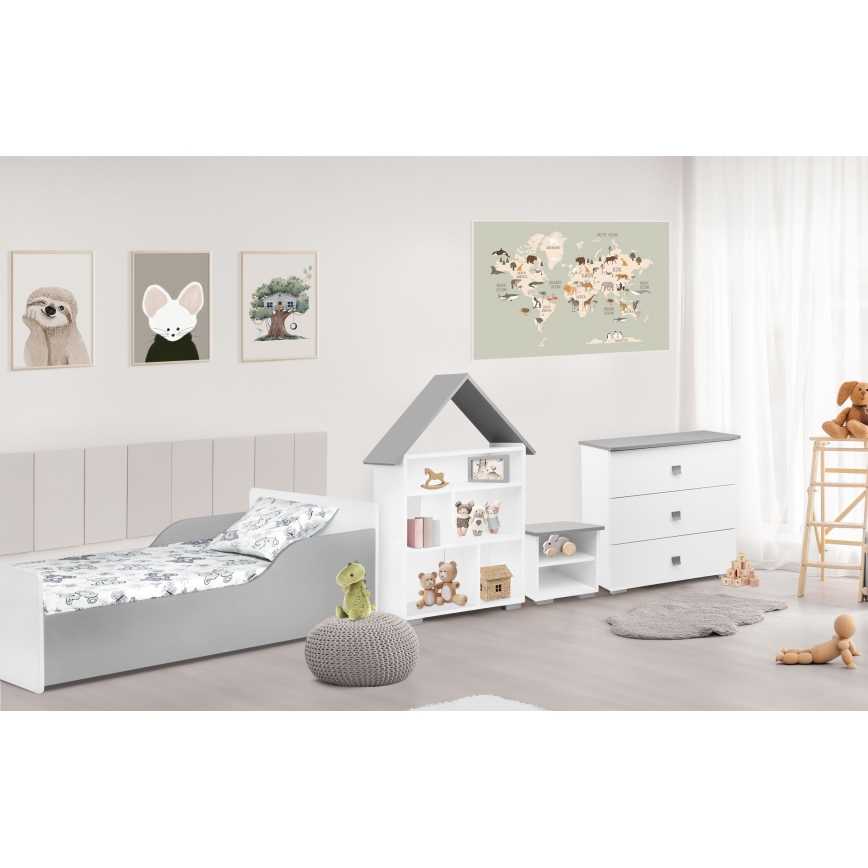 Komoda PABIS 87x83 cm bela/siva