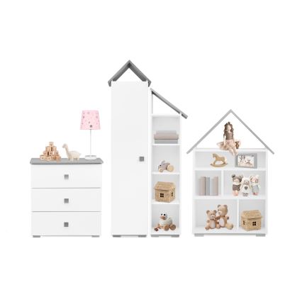 Komoda PABIS 87x83 cm bela/siva