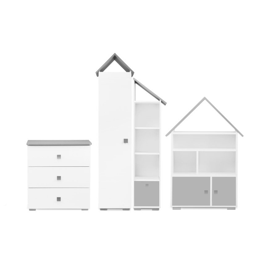 Komoda PABIS 87x83 cm bela/siva