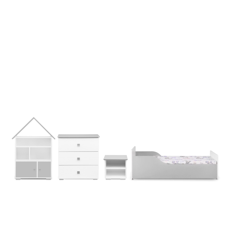 Komoda PABIS 87x83 cm bela/siva