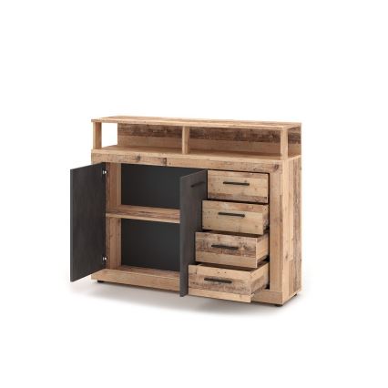 Komoda RUNA svetla braon/antracit