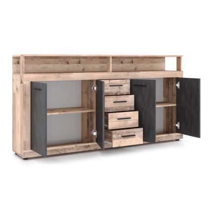 Komoda RUNA svetlo braon/antracit