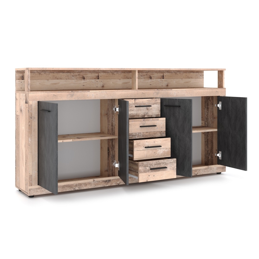 Komoda RUNA svetlo braon/antracit