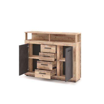 Komoda RUNA svetlo braon/antracit