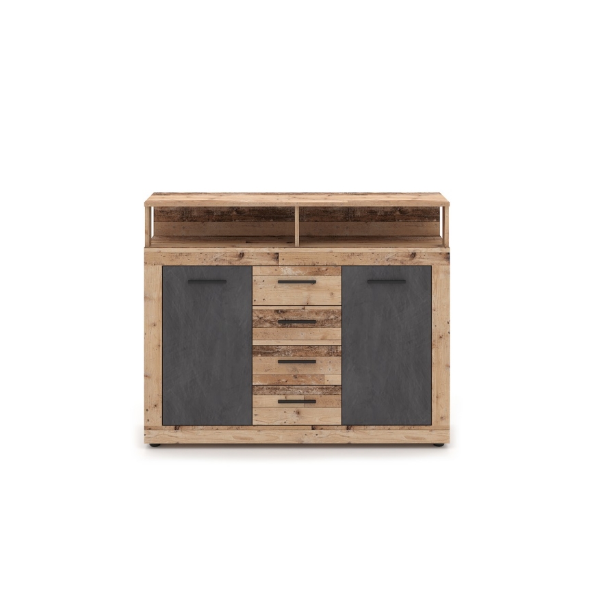 Komoda RUNA svetlo braon/antracit